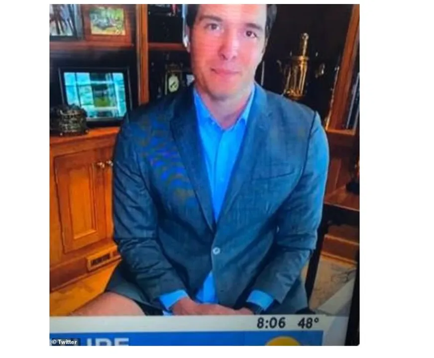  [Watch] Reporter comes live on show without trousers