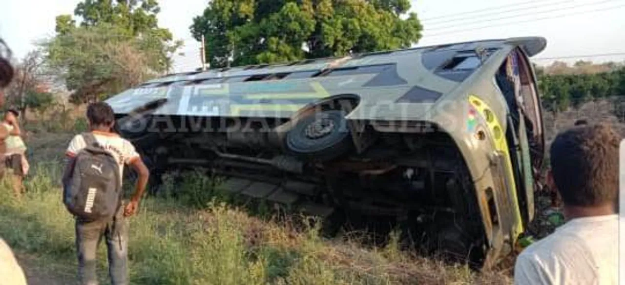  Another bus carrying Odisha migrants meets with accident