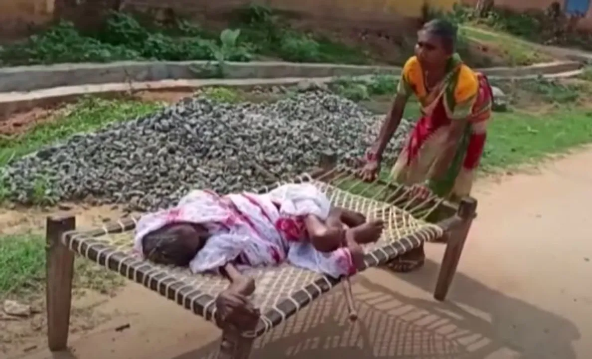  Manager suspended after centenarian woman dragged on cot to bank in Odisha