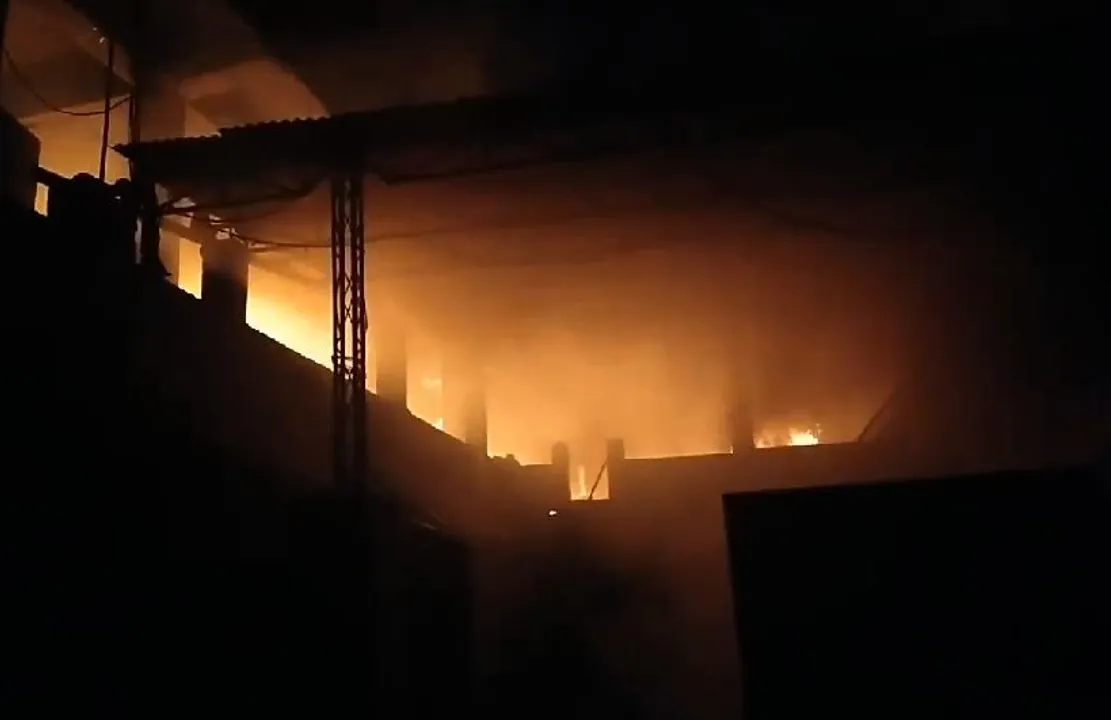  Fire breaks out at coir factory in Odisha's Puri