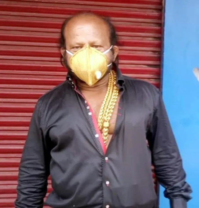  Odisha man becomes talk of town for gold face mask