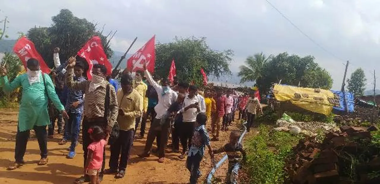  Defying COVID norms, locals stage demo in Odisha's Malkangiri