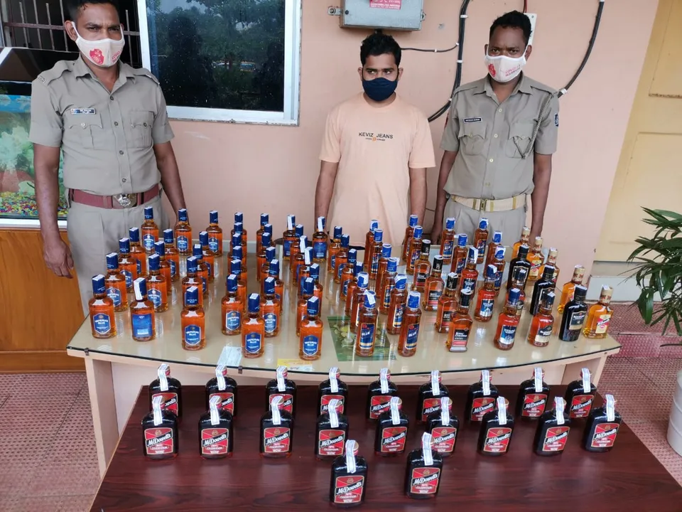  Illicit liquor seized from Bhubaneswar outskirts; 26-YO youth held
