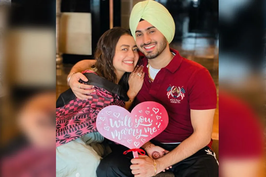  Neha Kakkar shares images of Rohanpreet's marriage proposal