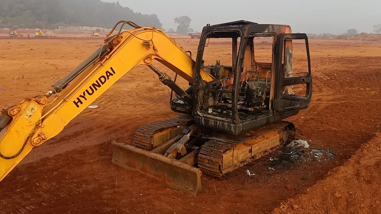  Miscreants torch 6 excavators engaged for OTPCL project in Odisha