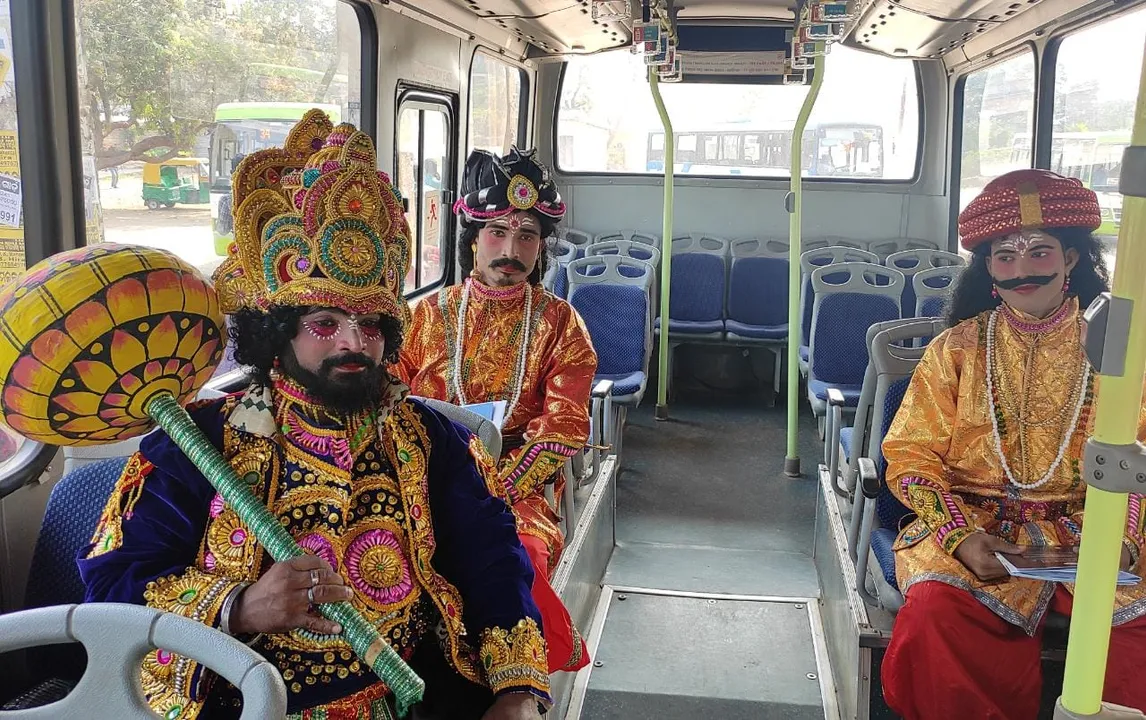 'Yamraj', ‘Chitargupta’ board Mo Bus to disseminate road safety messages