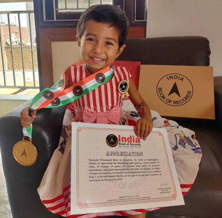  Odisha: 2-year-old Rourkela girl Priyanshi Pattanayak enters India Book of Records