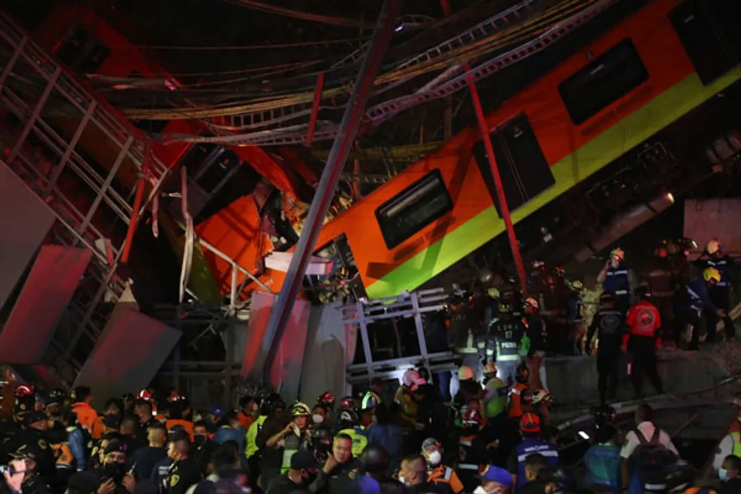  20 dead in Mexico City underground rail bridge collapse