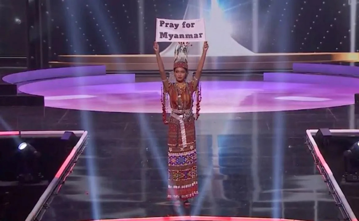  Watch: Myanmar’s Miss Universe contestant pleads ‘our people are dying’ at pageant