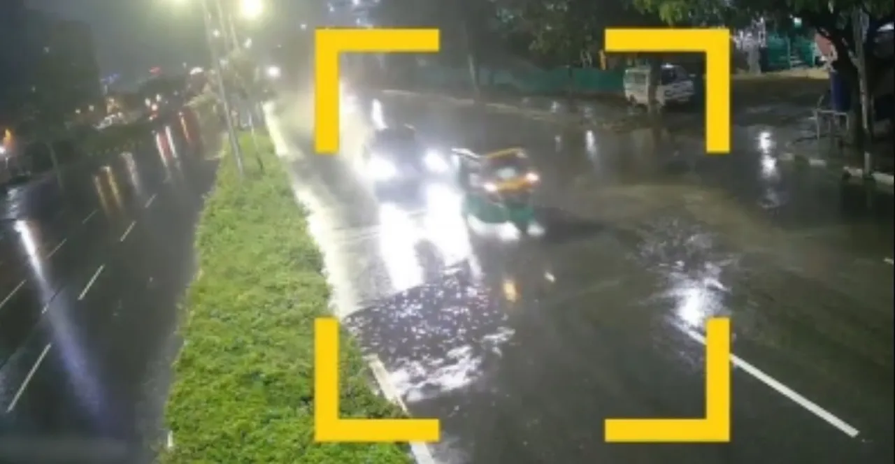  Caught on CCTV: Car driven by drunk youth hits auto-rickshaw in Cyberabad, passenger dies