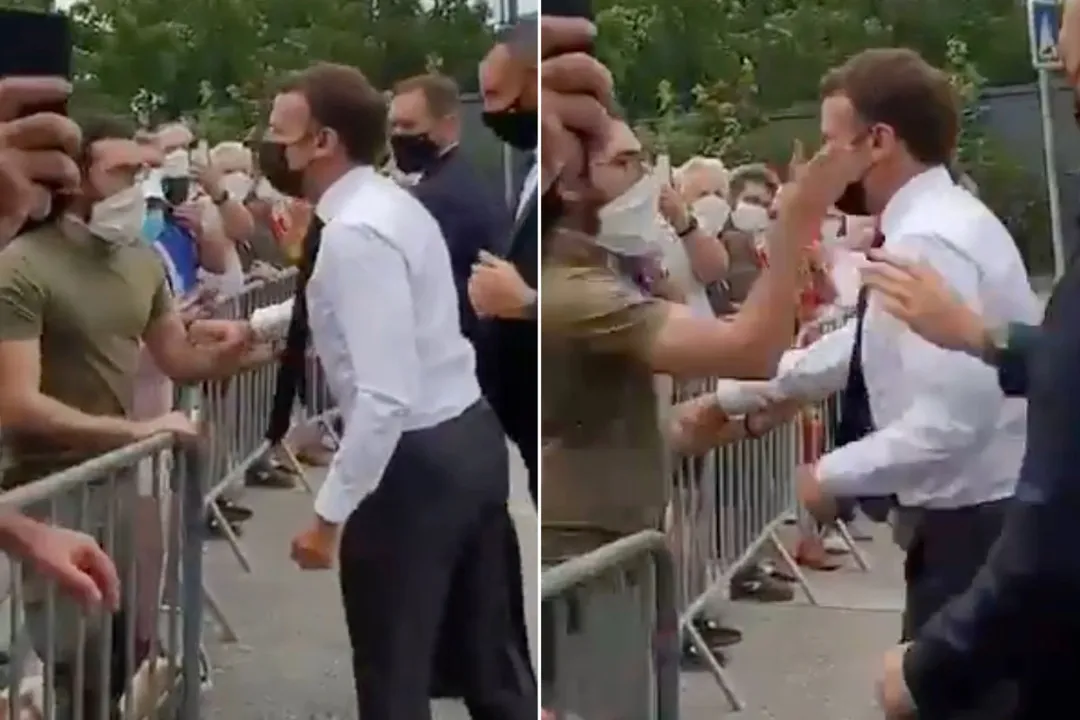  Watch: French President Emmanuel Macron slapped in the face