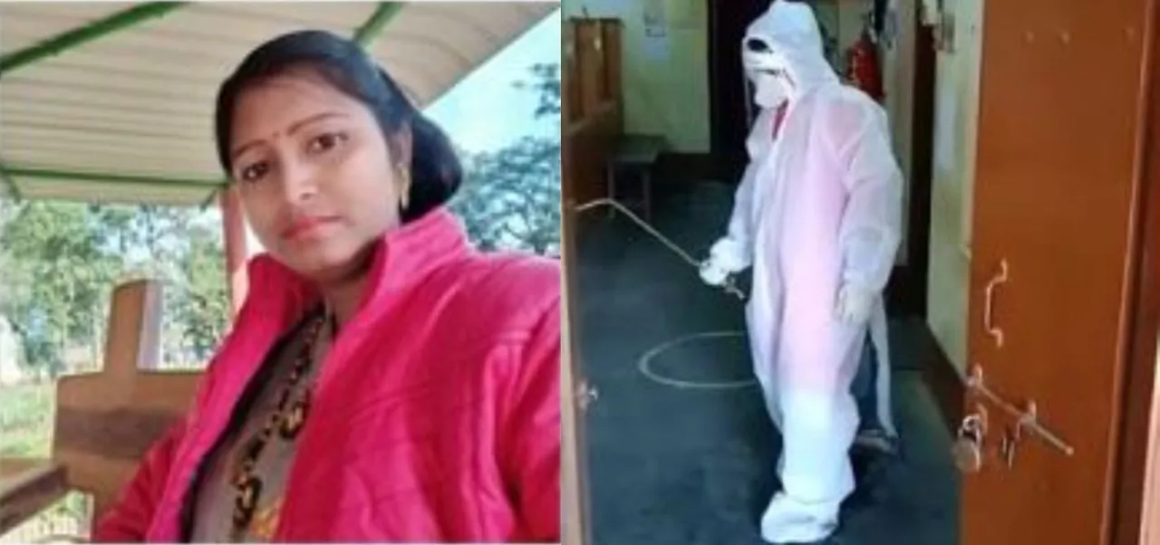  Exemplary: Woman sarpanch sanitises bank in Odisha's Koraput