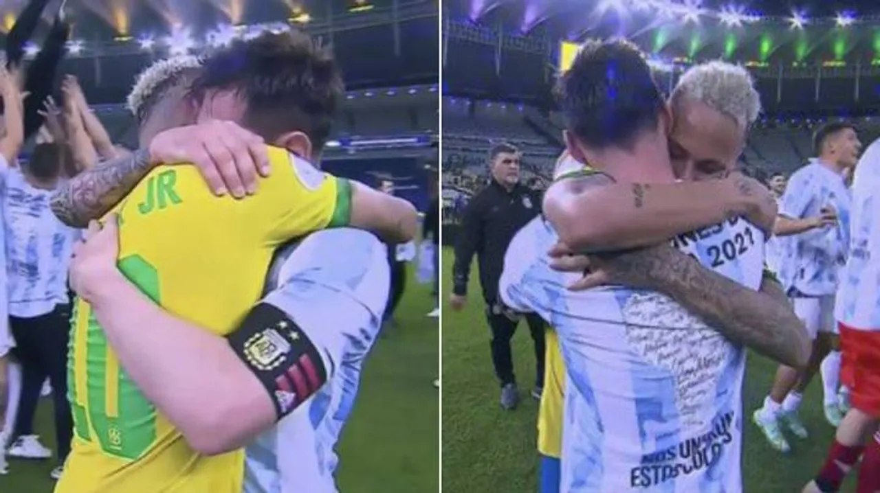  Watch: Lionel Messi consoling a crying Neymar after Copa America final wins internet