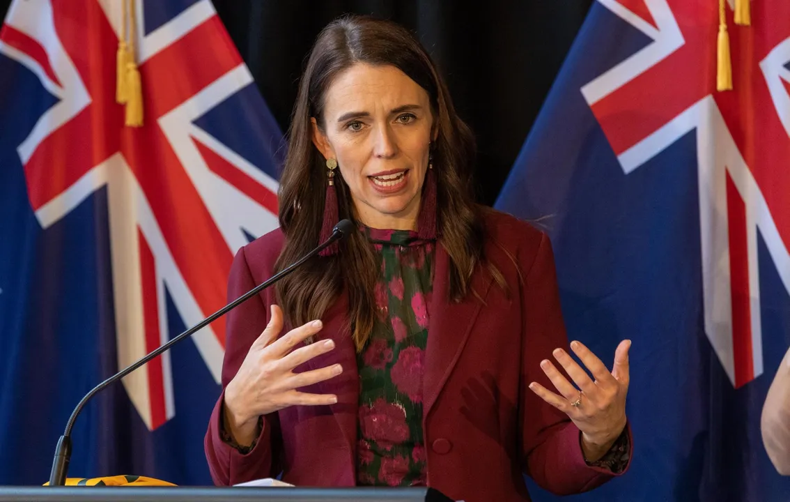  QUEENSTOWN, NEW ZEALAND - MAY 31: New Zealand Prime Minister Jacinda Ardern during the Australia-New Zealand Leaders Meeting on May 31, 2021 in Queenstown, New Zealand. Australian Prime Minister Scott Morrison is on a two-day visit to New Zealand to attend the annual Australia-New Zealand Leaders' Meeting. The trip is Scott Morrison's first overseas visit in 2021. (Photo by James Allan/Getty Images) 