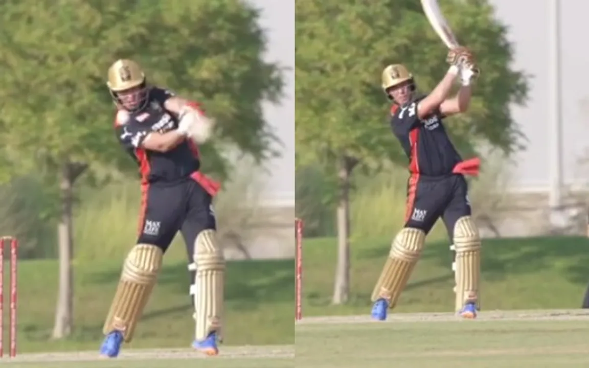  Watch: AB De Villiers hits century in RCB's first practice match in Dubai