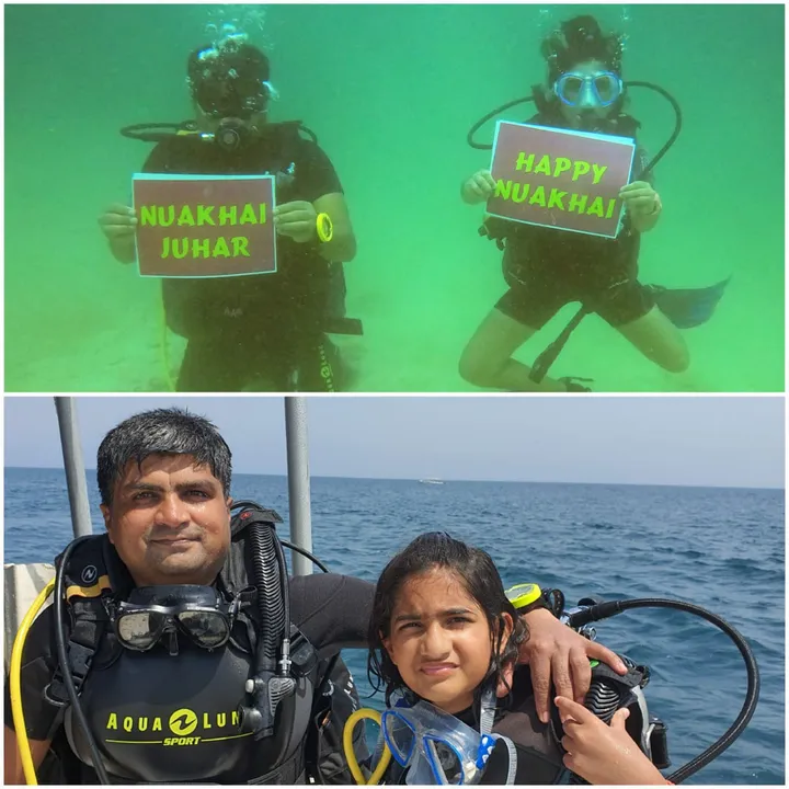  Odia girl goes 40 feet below sea to send out Nuakhai message