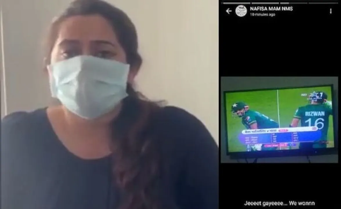  [Watch] Teacher Nafisa Attari who posted WhatsApp Status on Pakistan’s win says "I Love India"