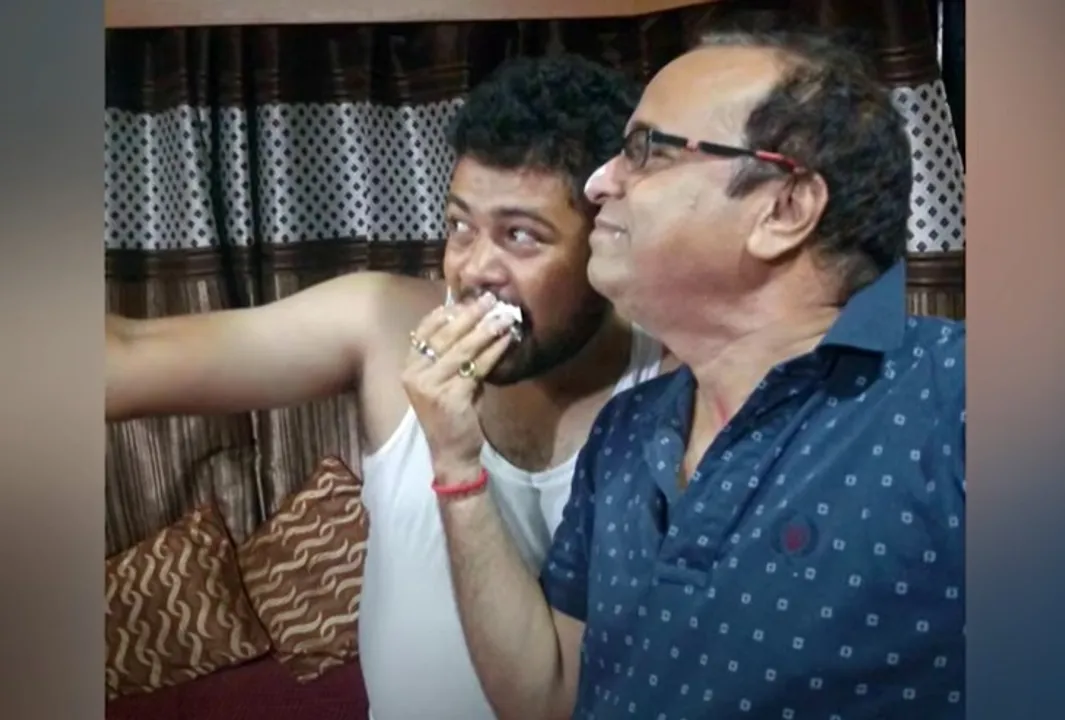  Nirbhay Editor Nabin Das with son Manish Anurag. 