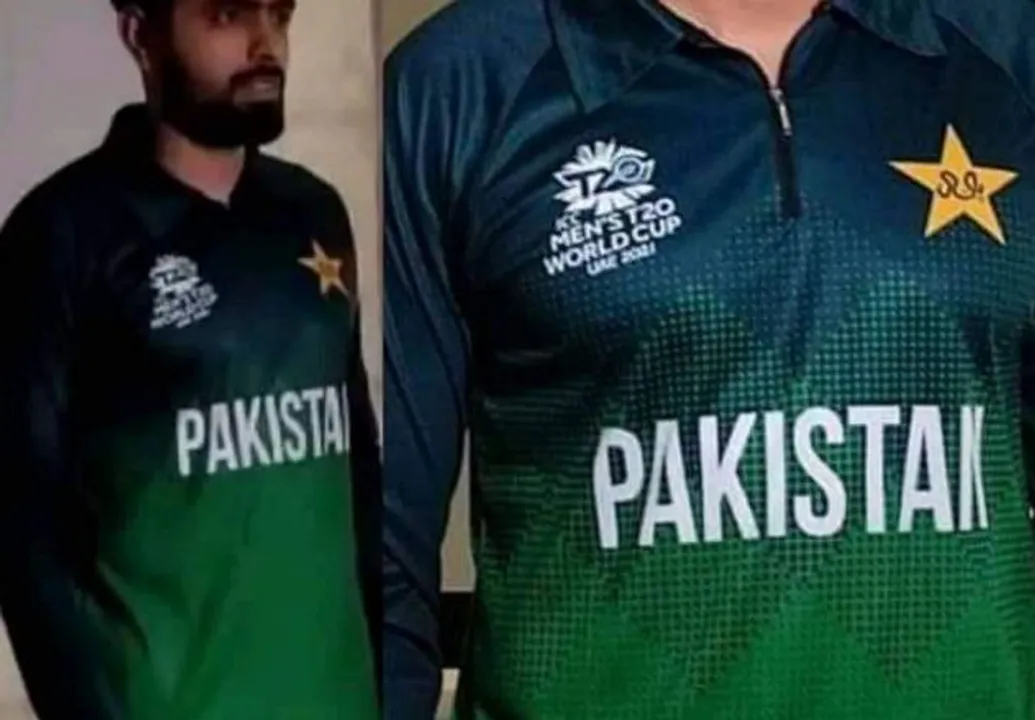  'T20 World Cup UAE 2021' on Pakistan team jersey instead of 'India'