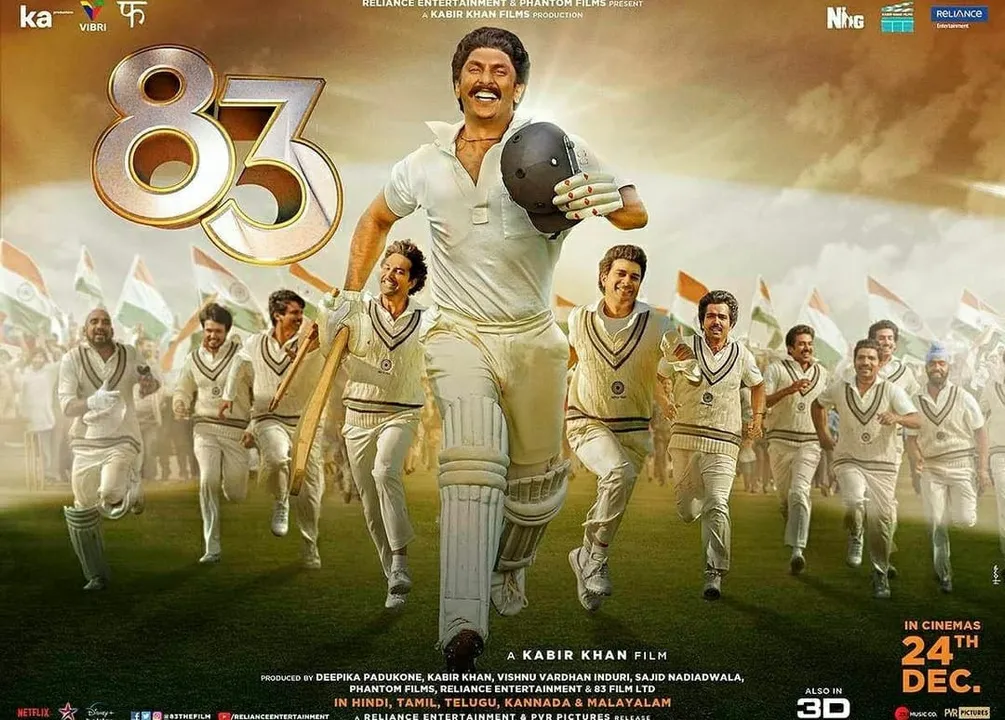  '83' poster: Ranveer leads the winning Indian team to glory. 
