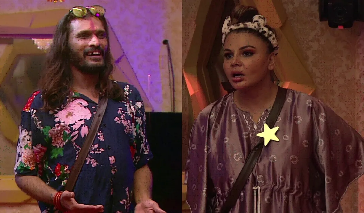  'Bigg Boss 15' : Rakhi Sawant throws water at Abhijit as he steals her food. 