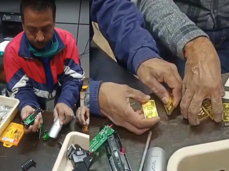 Man held with gold biscuits at Jaipur International Airport. 