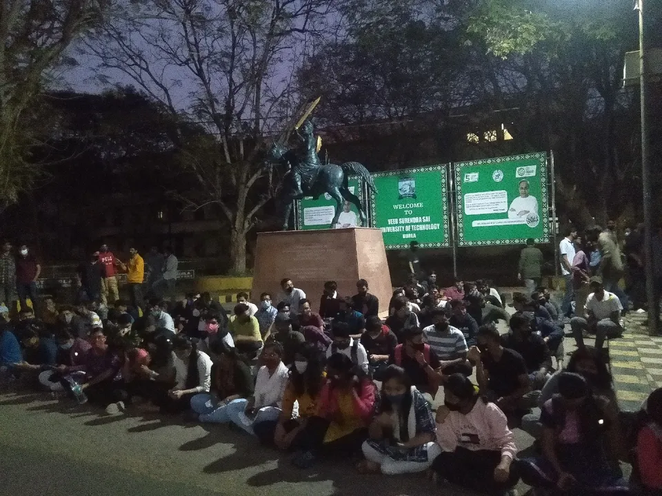  VSSUT students demand online exams, sit on dharna