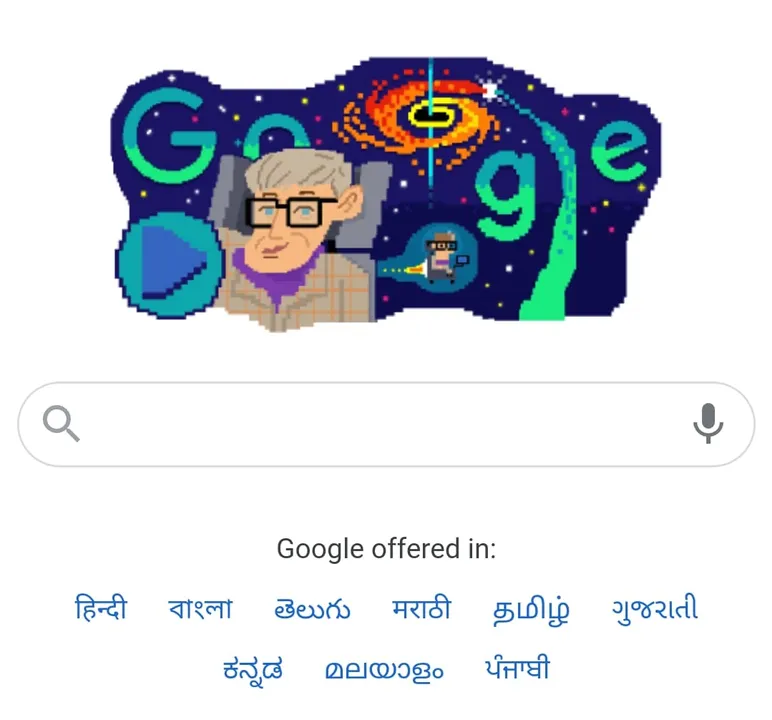  Google Doodle celebrates 80th birth anniversary of Stephen Hawking. 