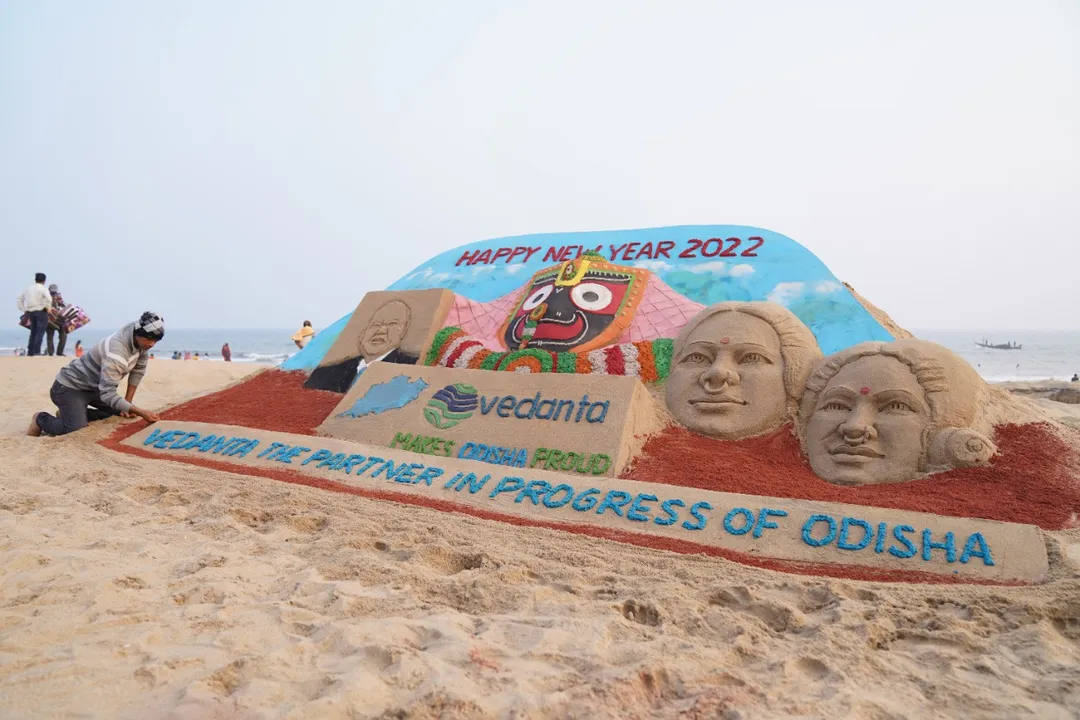  Sand-art at Puri beach depicts Vedanta Aluminium as Odisha’s partner in progress