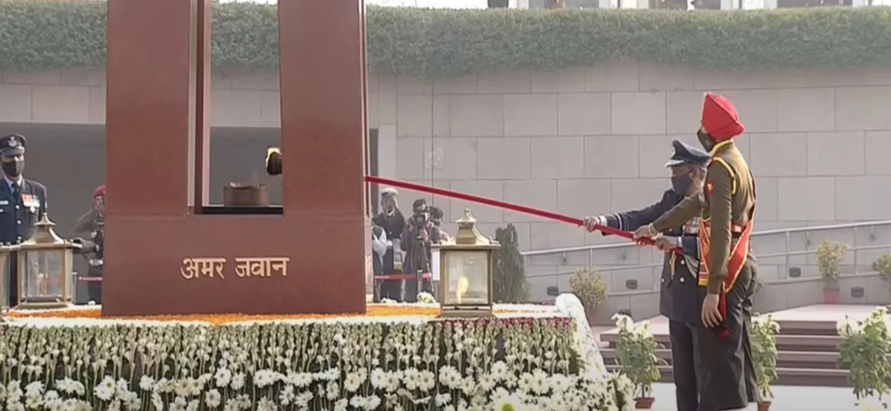  Amar Jawan Jyoti merged with National War Memorial flame