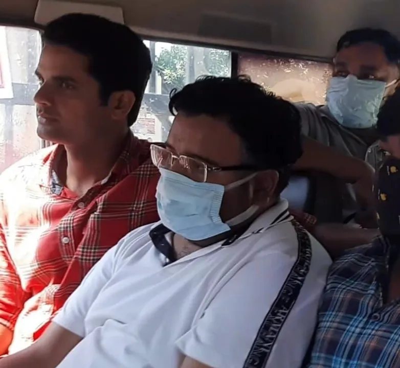 Ashish Mishra at crime scene recreation in Lakhimpur. 