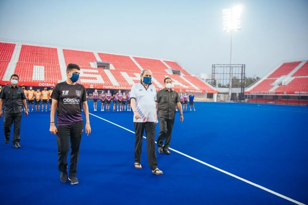  Odisha CM reviews ongoing sports infra projects at Kalinga Stadium