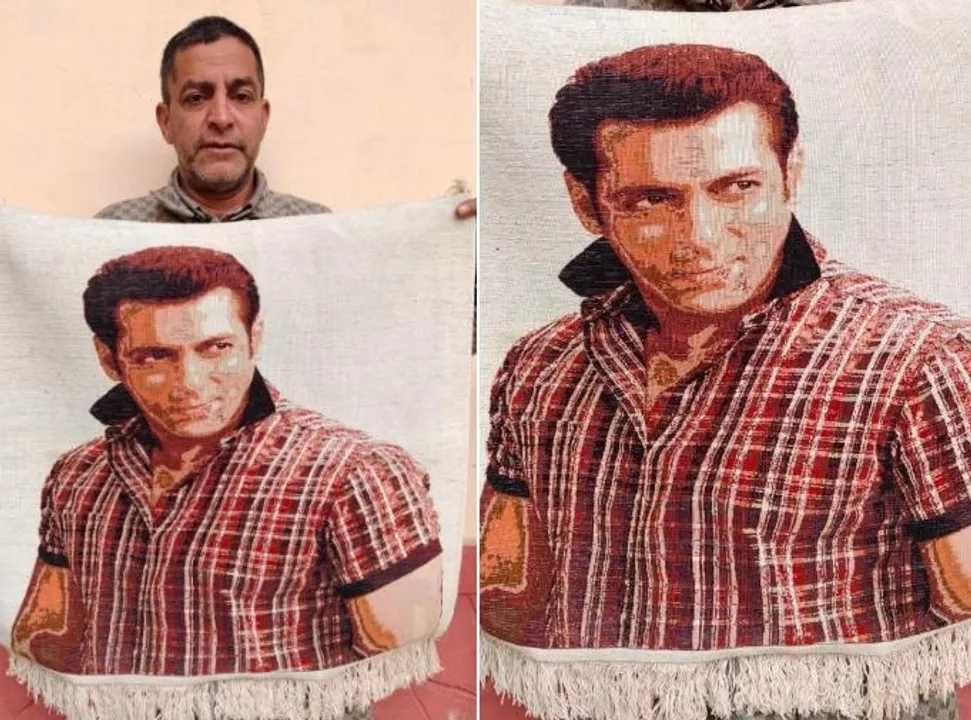  silk carpet image of Salman Khan. 