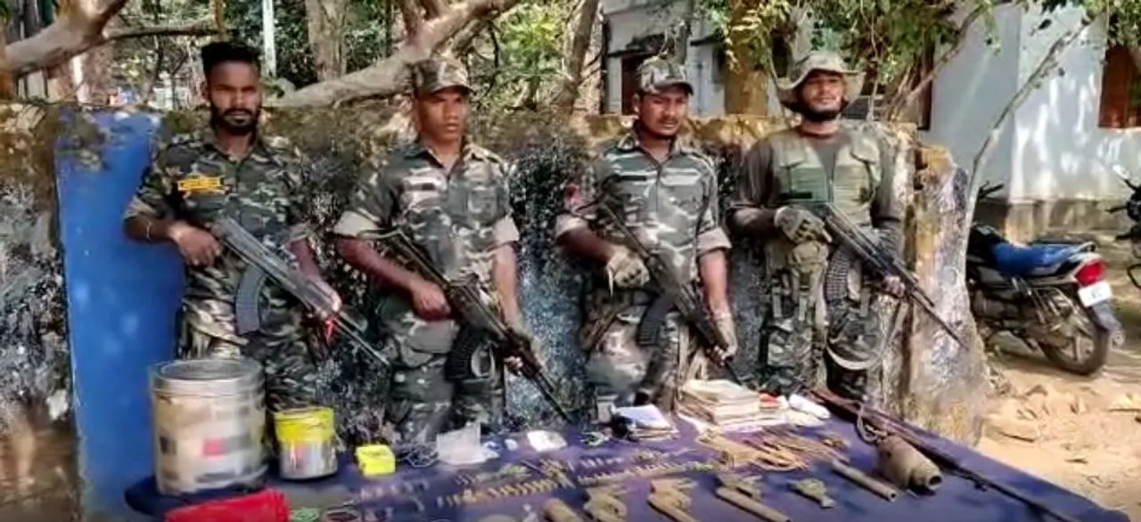  Weapons, explosives unearthed in Swabhiman Anchal of Odisha's Malkangiri