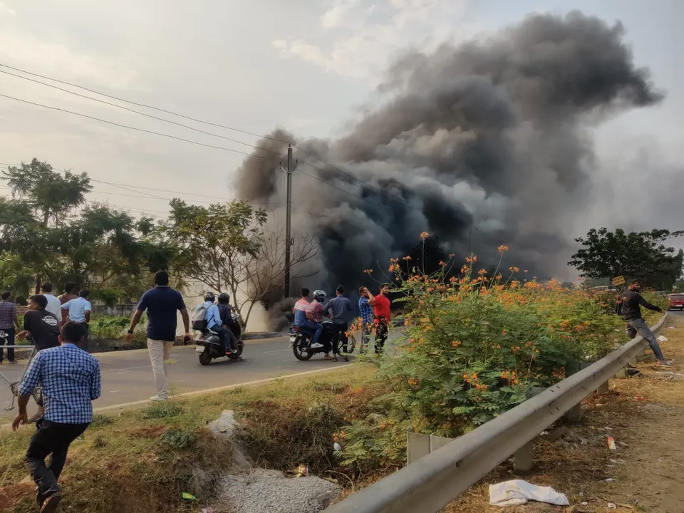  Roadside fire on Bhubaneswar-Cuttack NH panics commuters; Here's what led to the mishap