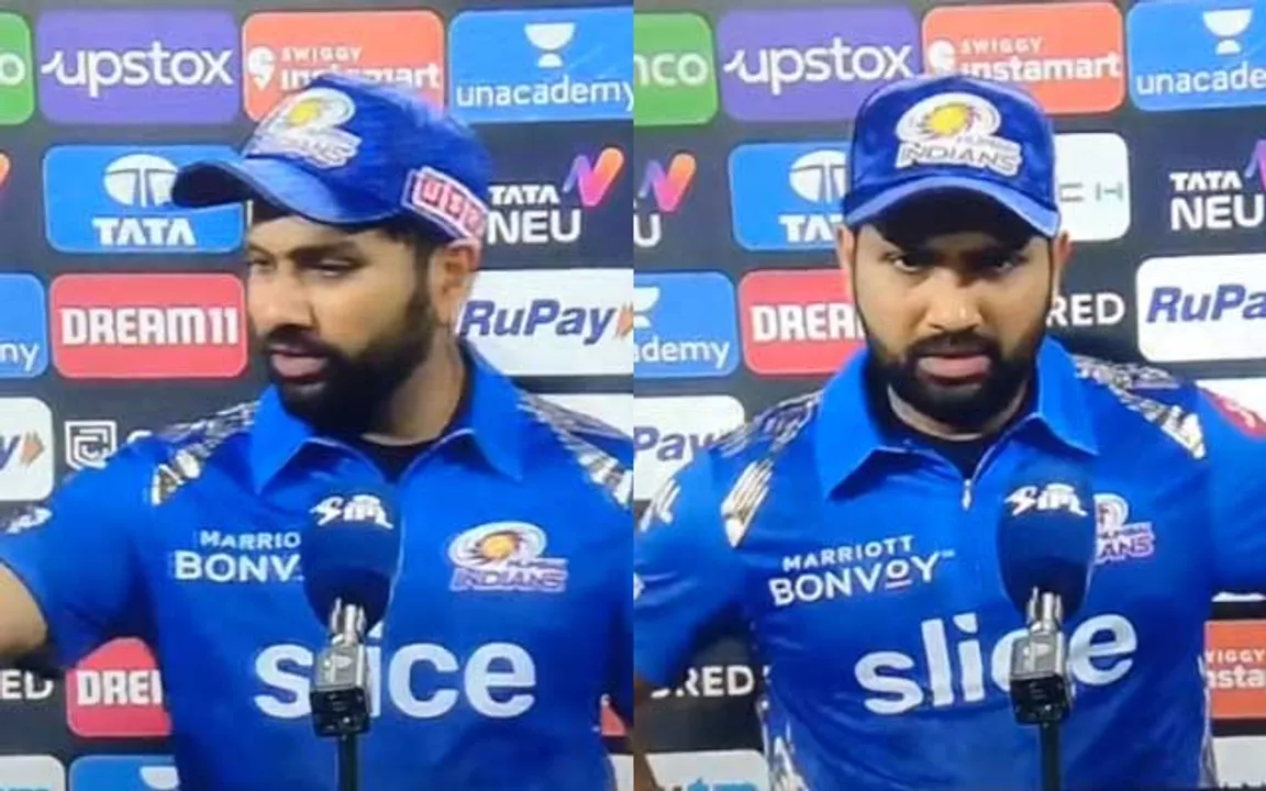  Watch: 'Awaaz badhao yaar', says frustrated MI captain Rohit Sharma after Pat Cummins onslaught