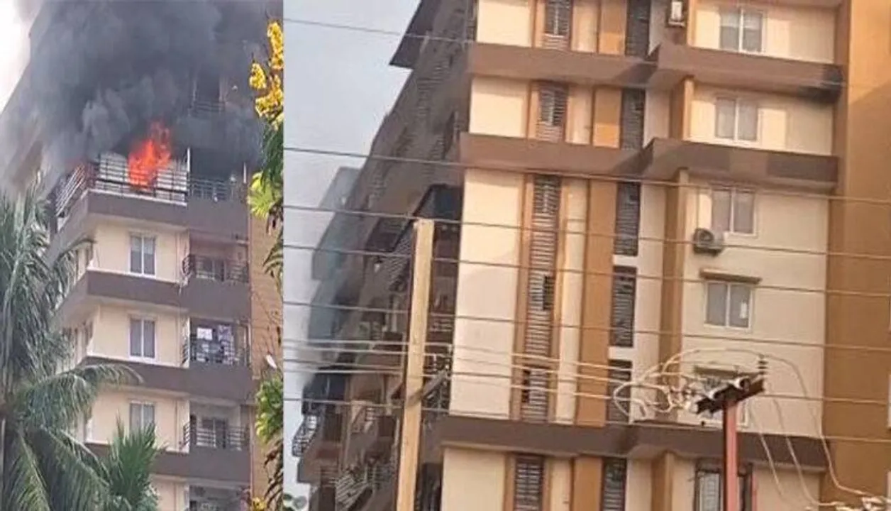  Fire breaks out on 8th floor of apartment near Patia Chhak in Bhubaneswar