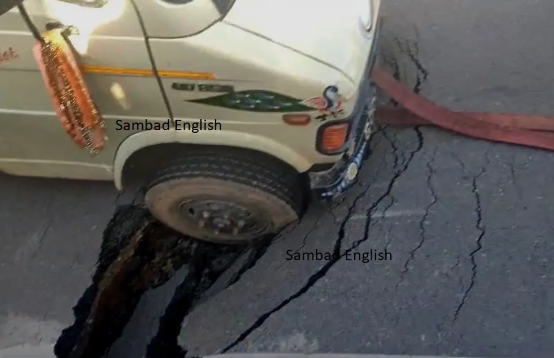  Odisha: Approach road of flyover in Bhubaneswar caves in