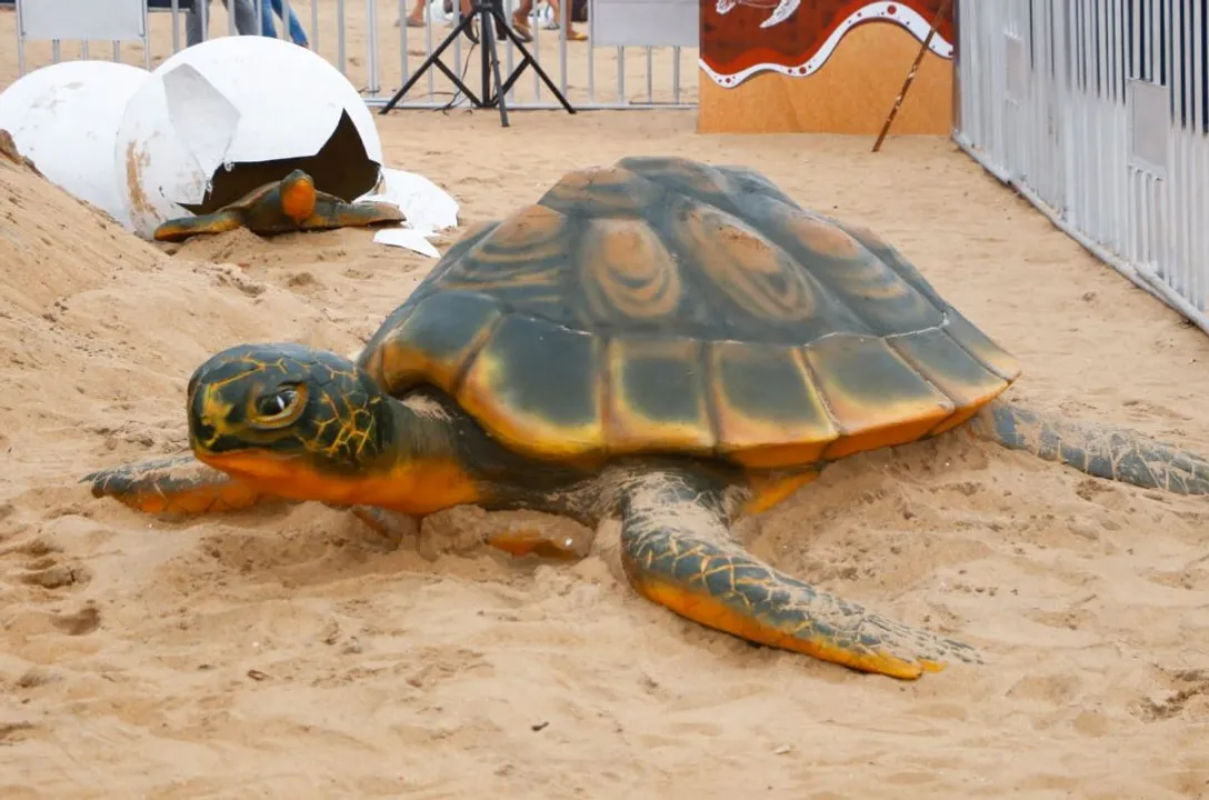  At Puri beach, huge art installation on Olive Ridley turtles calls for its conservation