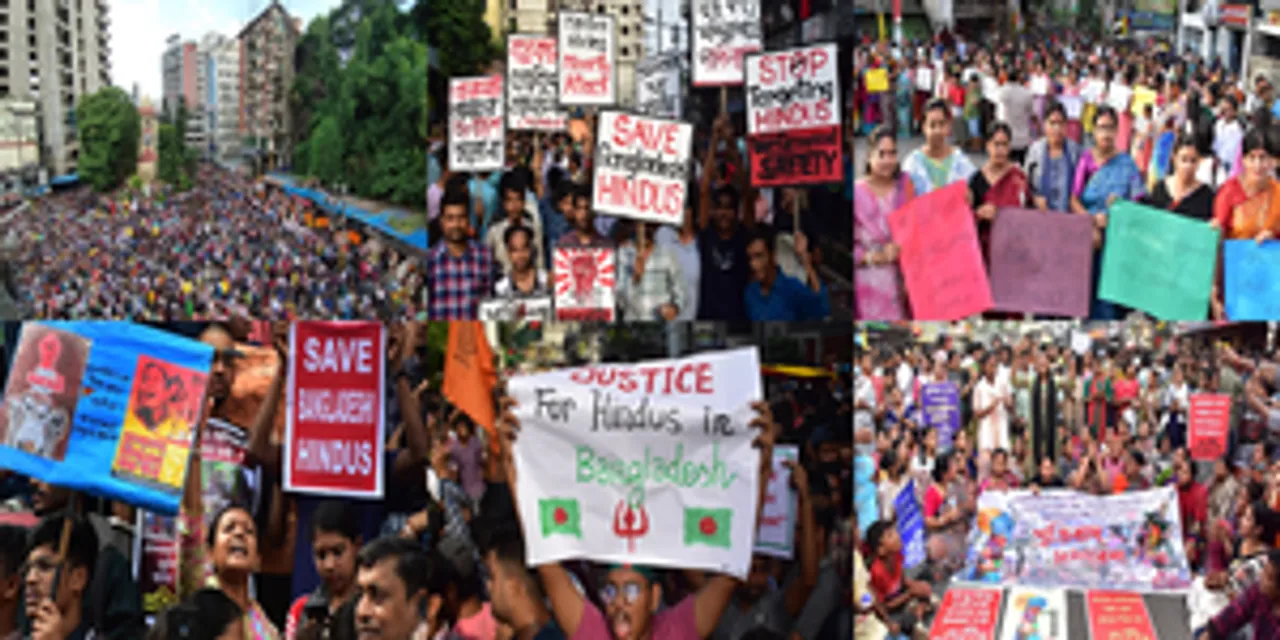 Facing unprecedented violence, Hindus hold massive protest rally in Bangladesh