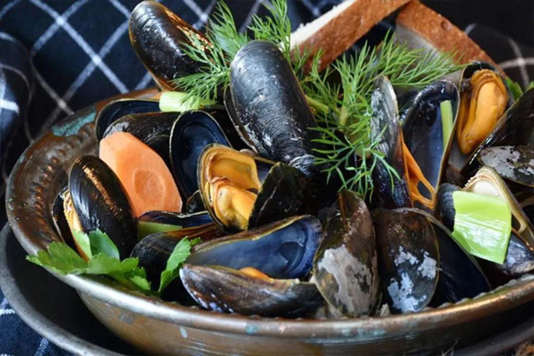  Microplastics in blue mussels signal plastics in human food supplies