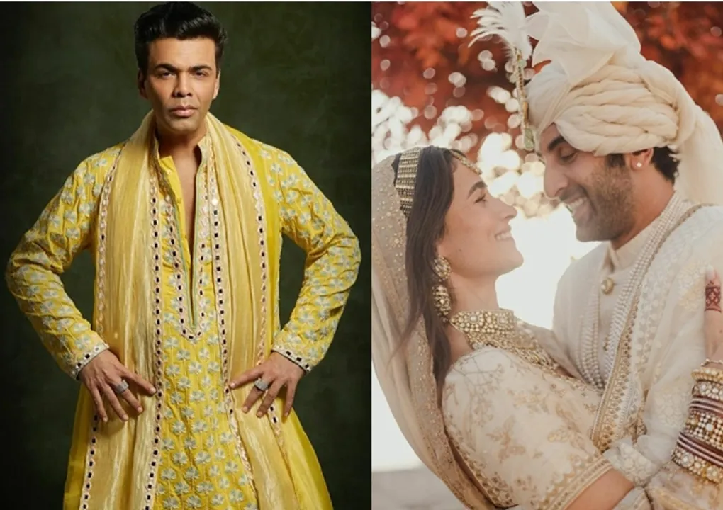  Karan Johar congratulates the couple, calls Ranbir his son-in-law. 
