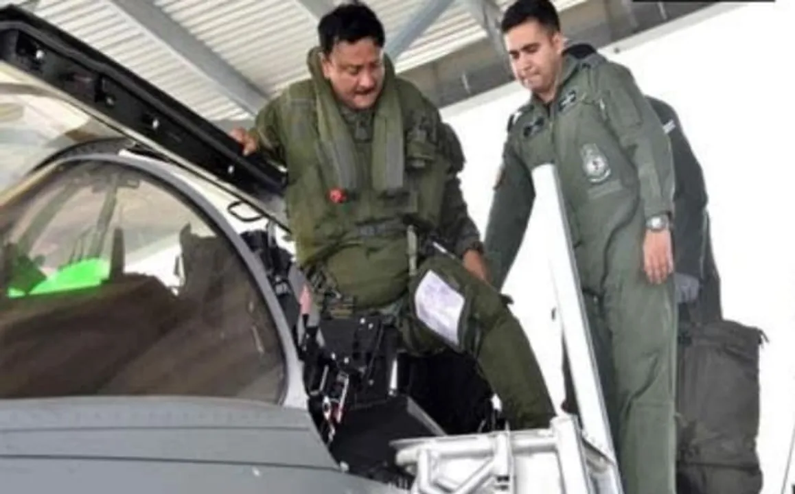  Eastern Air Command Chief Air Marshal DK Patnaik flies Rafale Fighter
