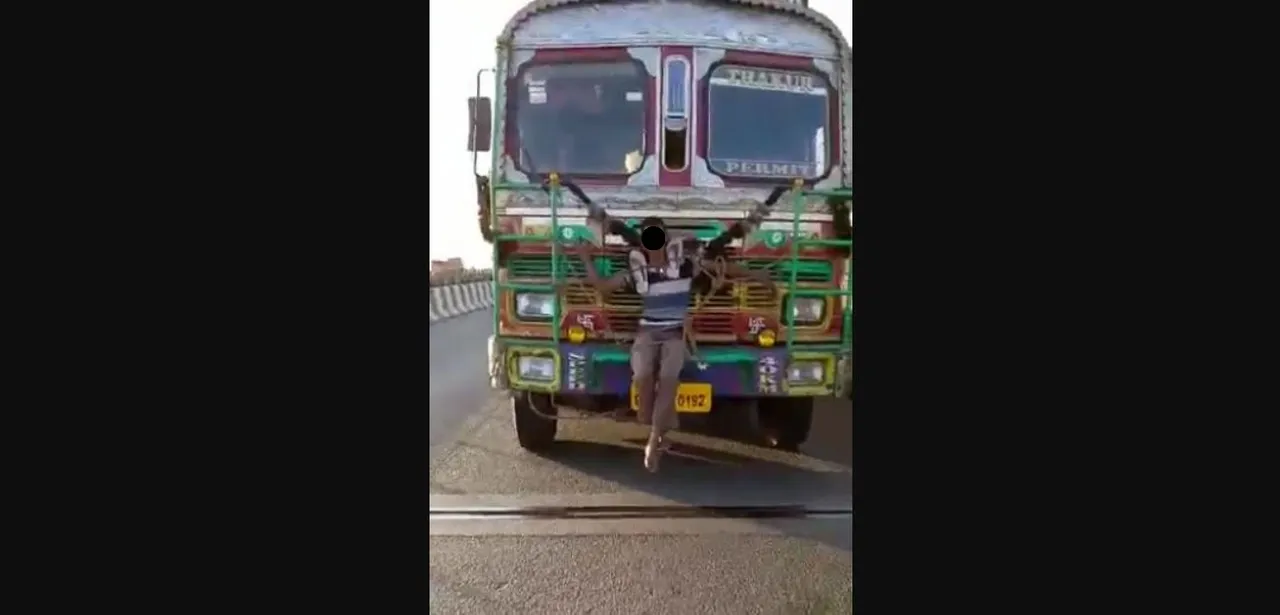  Watch Video: Odisha man tied to moving truck for stealing mobile phone