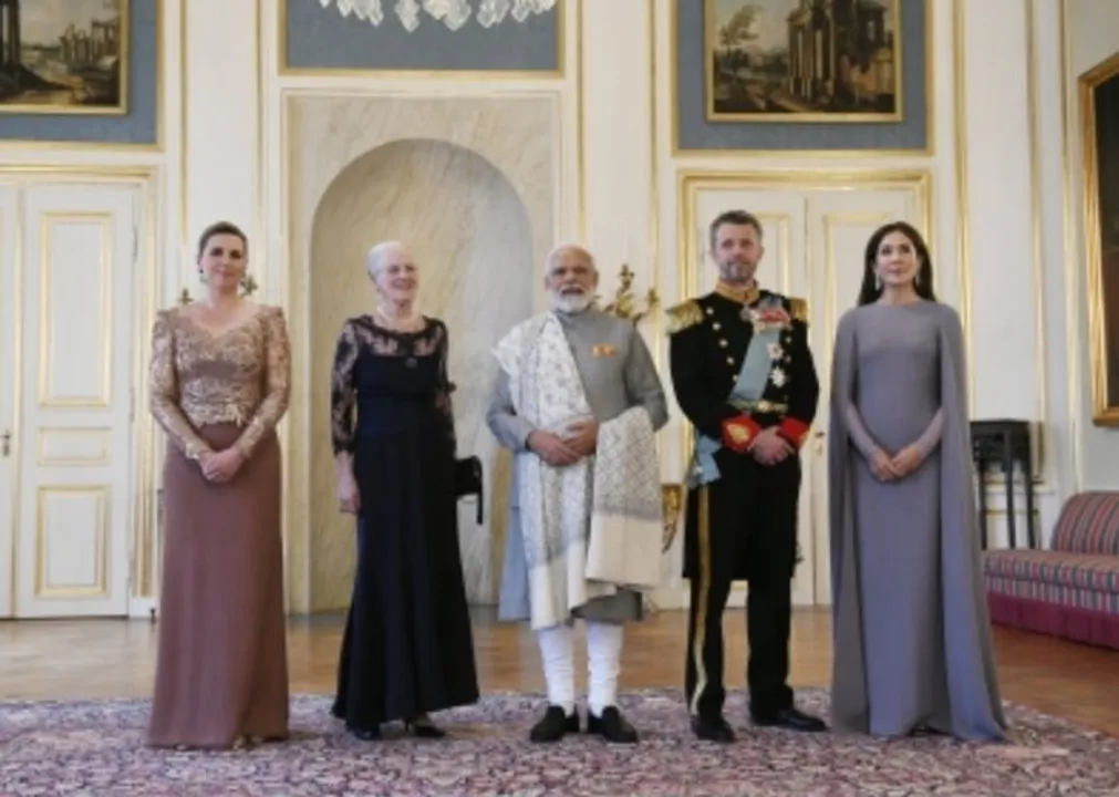  PM Modi meets Queen of Denmark Margrethe II in Copenhagen
