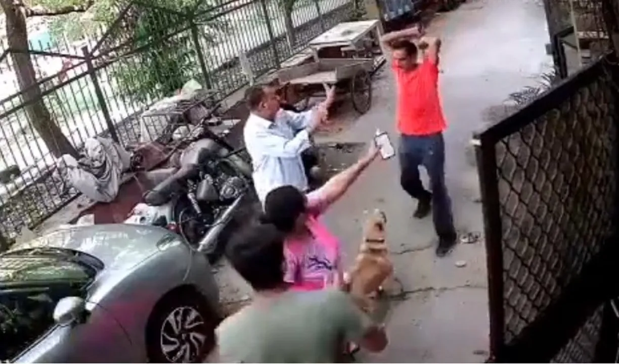  [Watch] Delhi man attacks dog, its owner after neighbour's pet barks at him