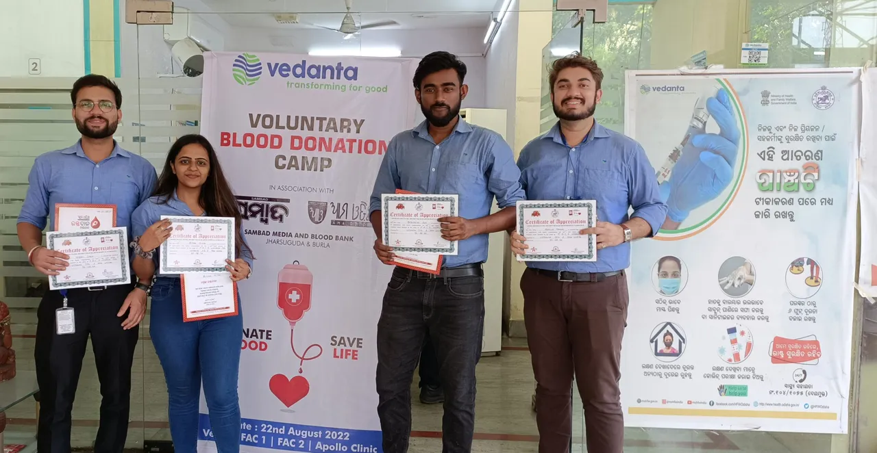  Vedanta Aluminium organizes blood donation camp at its Jharsuguda operations