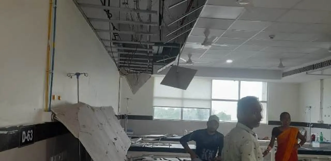  Ceiling slabs collapse at MKCG Hospital in Berhampur for second day in a row