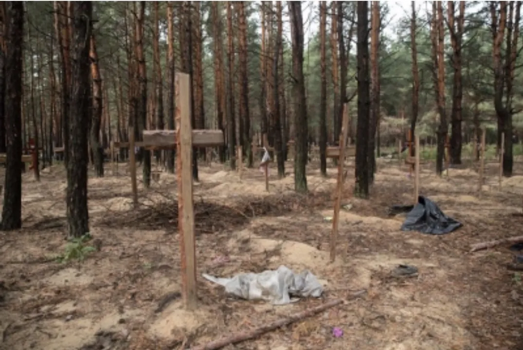  Bodies exhumed from forest graves in Ukraine
