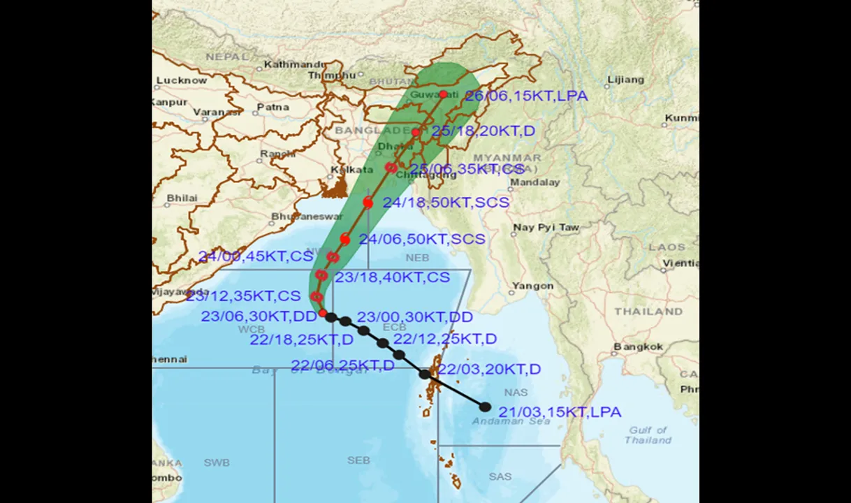  Heavy rain to lash 6 Odisha districts tomorrow as deep depression intensifies into cyclone Sitrang
